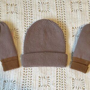 Chroma Eco Mittens and Beanie (O/S) Mink Indigo Love & Lore